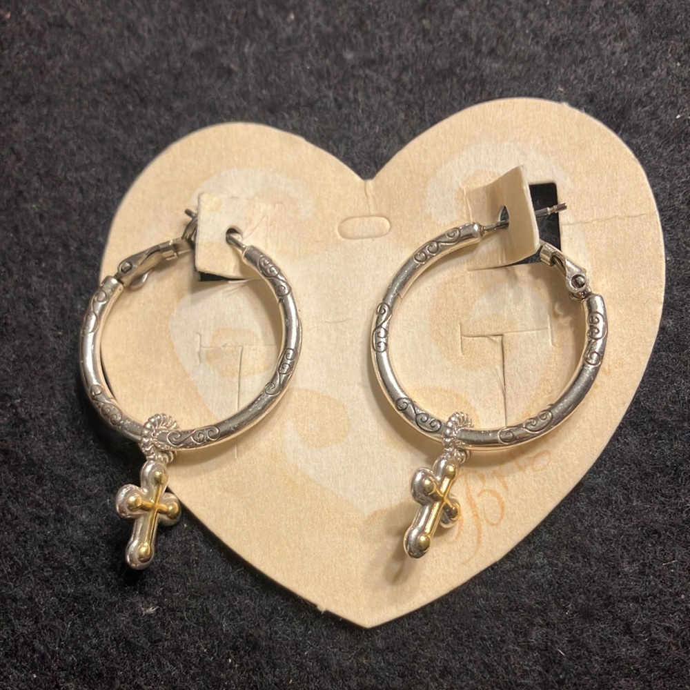 Brighton Silver and Gold Geometric Earrings